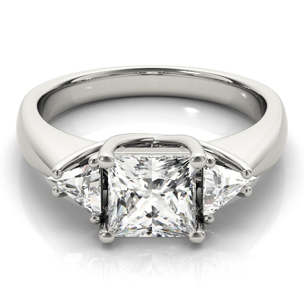 Timeless Princess Diamond Three Stone Ring in 10K/14K gold and platinum with certified lab-grown or natural diamonds