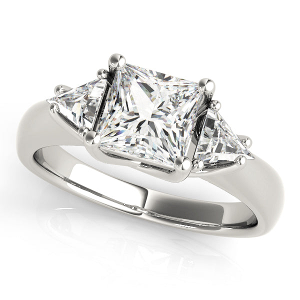 Timeless Princess Diamond Three Stone Ring in 10K/14K gold and platinum with certified lab-grown or natural diamonds