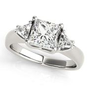 Timeless Princess Diamond Three Stone Ring in 10K/14K gold and platinum with certified lab-grown or natural diamonds