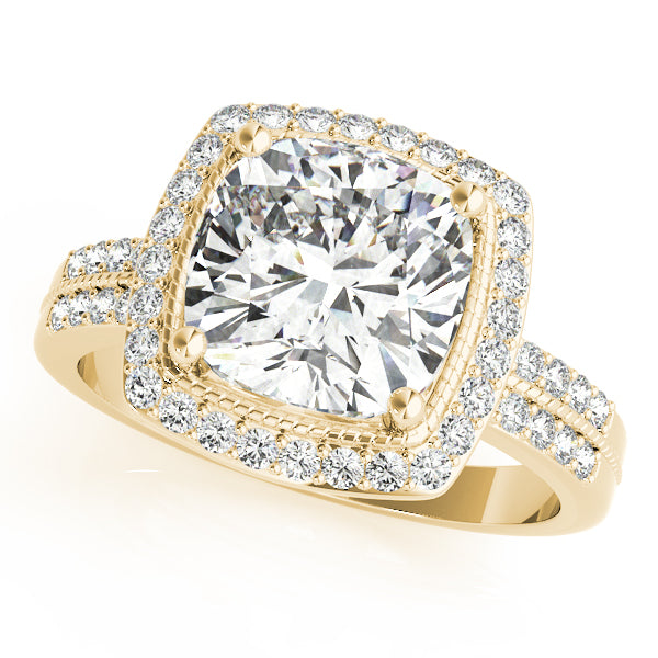 Elegant Color Rings Cushion Diamond Engagement Ring in 10K/14K gold and platinum with certified lab-grown or natural diamonds
