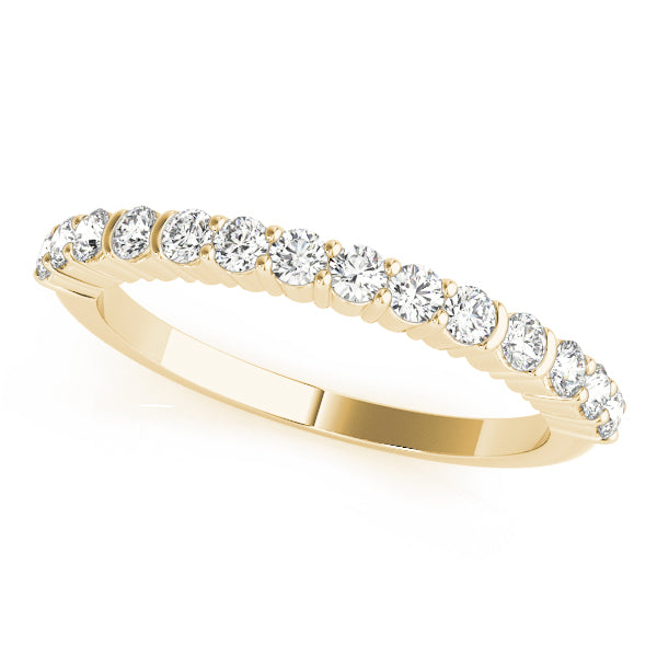 Single Row Prong Set Wedding Half Eternity Ring in 10K/14K gold and platinum with certified lab-grown or natural diamonds