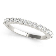 Single Row Prong Set Wedding Half Eternity Ring in Gold & Platinum