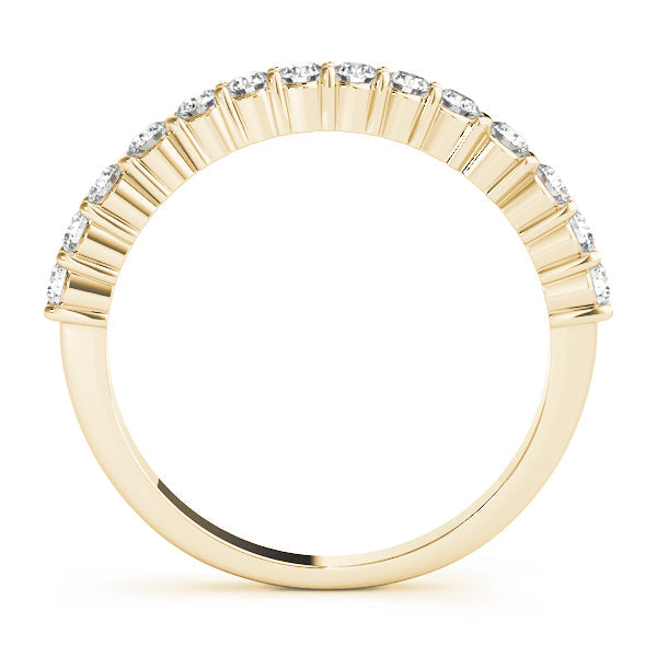 Single Row Prong Set Wedding Half Eternity Ring in Gold & Platinum