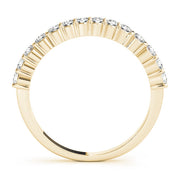 Single Row Prong Set Wedding Half Eternity Ring in Gold & Platinum