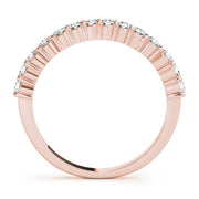 Single Row Prong Set Wedding Half Eternity Ring in Gold & Platinum