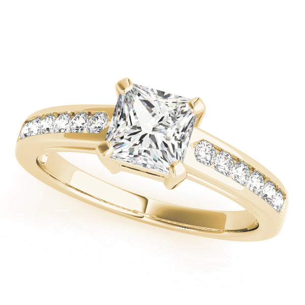 Majestic Channel-Set Princess Diamond Engagement Ring in 10K/14K gold and platinum with certified lab-grown or natural diamonds