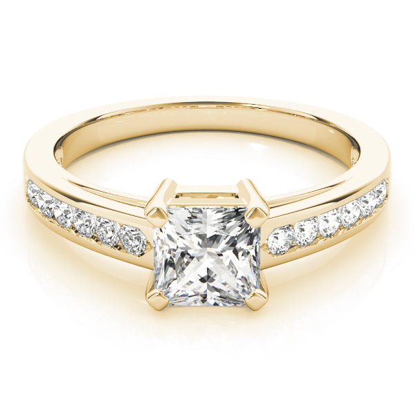Majestic Channel-Set Princess Diamond Engagement Ring in 10K/14K gold and platinum with certified lab-grown or natural diamonds