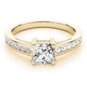 Majestic Channel-Set Princess Diamond Engagement Ring in 10K/14K gold and platinum with certified lab-grown or natural diamonds