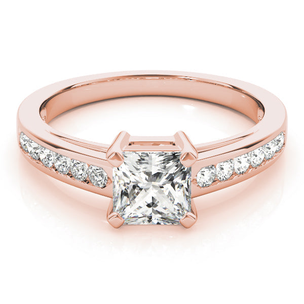 Majestic Channel-Set Princess Diamond Engagement Ring in 10K/14K gold and platinum with certified lab-grown or natural diamonds