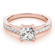 Majestic Channel-Set Princess Diamond Engagement Ring in 10K/14K gold and platinum with certified lab-grown or natural diamonds