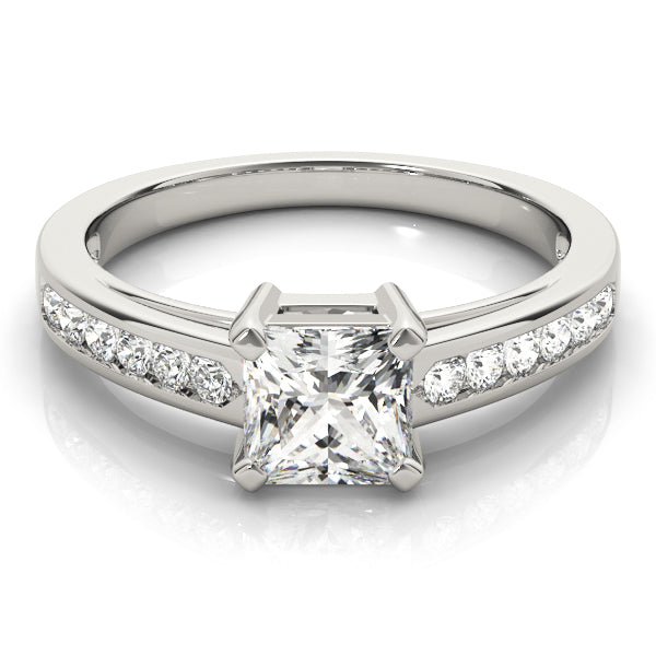 Majestic Channel-Set Princess Diamond Engagement Ring in 10K/14K gold and platinum with certified lab-grown or natural diamonds