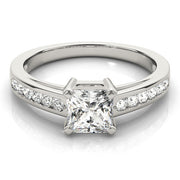 Majestic Channel-Set Princess Diamond Engagement Ring in 10K/14K gold and platinum with certified lab-grown or natural diamonds