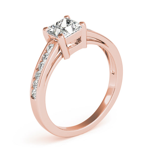 Majestic Channel-Set Princess Diamond Engagement Ring in 10K/14K gold and platinum with certified lab-grown or natural diamonds