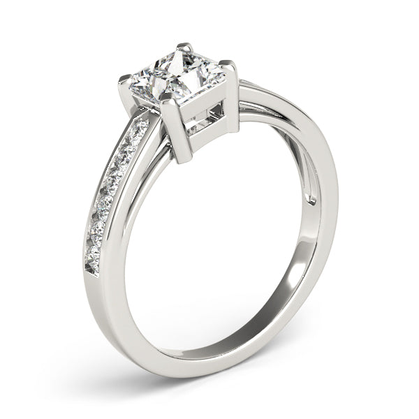 Majestic Channel-Set Princess Diamond Engagement Ring in 10K/14K gold and platinum with certified lab-grown or natural diamonds