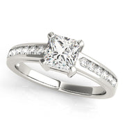 Majestic Channel-Set Princess Diamond Engagement Ring in 10K/14K gold and platinum with certified lab-grown or natural diamonds
