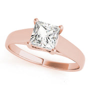 Lustrous Trellis Princess Diamond Engagement Ring in 10K/14K gold and platinum with certified lab-grown or natural diamonds