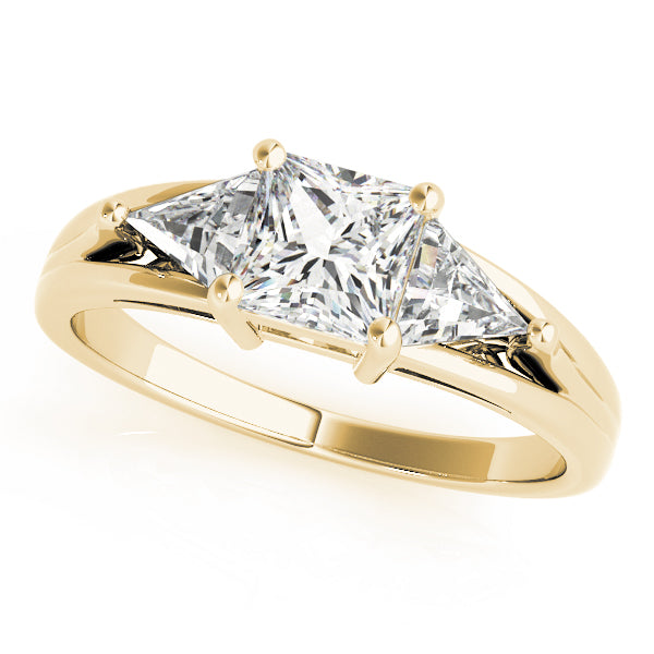 Hallmarked Gold & Platinum Princess Diamond Ring in 10K/14K gold and platinum with certified lab-grown or natural diamonds