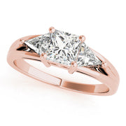 Hallmarked Gold & Platinum Princess Diamond Ring in 10K/14K gold and platinum with certified lab-grown or natural diamonds