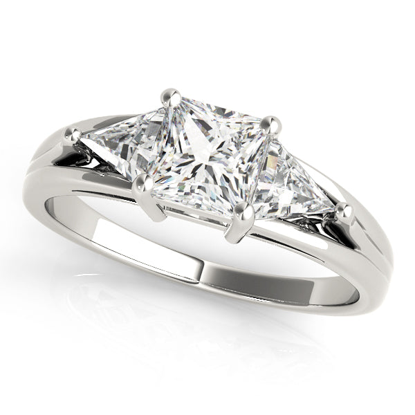 Hallmarked Gold & Platinum Princess Diamond Ring in 10K/14K gold and platinum with certified lab-grown or natural diamonds