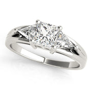 Hallmarked Gold & Platinum Princess Diamond Ring in 10K/14K gold and platinum with certified lab-grown or natural diamonds
