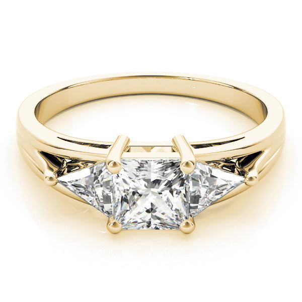 Hallmarked Gold & Platinum Princess Diamond Ring in 10K/14K gold and platinum with certified lab-grown or natural diamonds