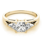 Hallmarked Gold & Platinum Princess Diamond Ring in 10K/14K gold and platinum with certified lab-grown or natural diamonds