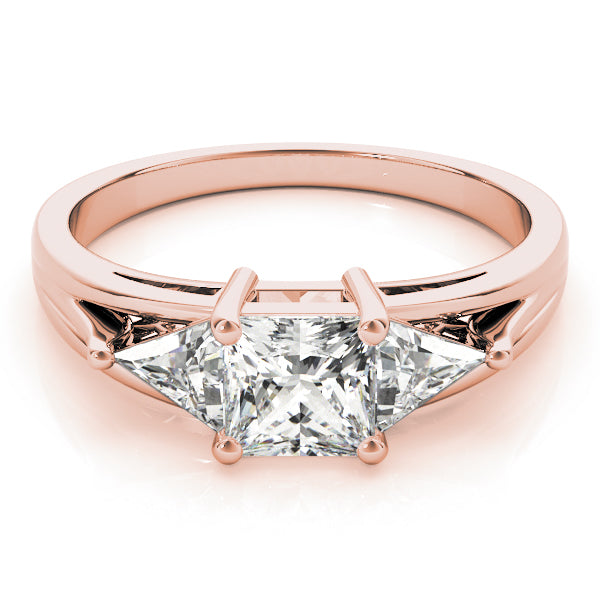 Hallmarked Gold & Platinum Princess Diamond Ring in 10K/14K gold and platinum with certified lab-grown or natural diamonds