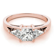 Hallmarked Gold & Platinum Princess Diamond Ring in 10K/14K gold and platinum with certified lab-grown or natural diamonds