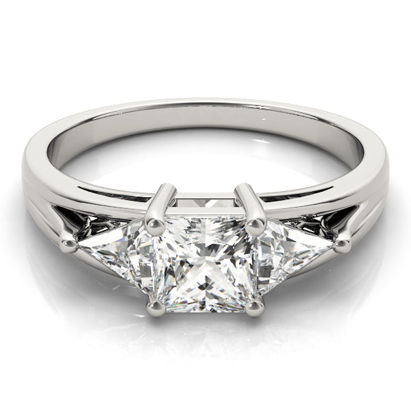 Hallmarked Gold & Platinum Princess Diamond Ring in 10K/14K gold and platinum with certified lab-grown or natural diamonds