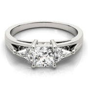 Hallmarked Gold & Platinum Princess Diamond Ring in 10K/14K gold and platinum with certified lab-grown or natural diamonds