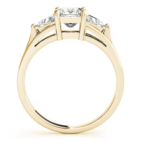 Hallmarked Gold & Platinum Princess Diamond Ring in 10K/14K gold and platinum with certified lab-grown or natural diamonds
