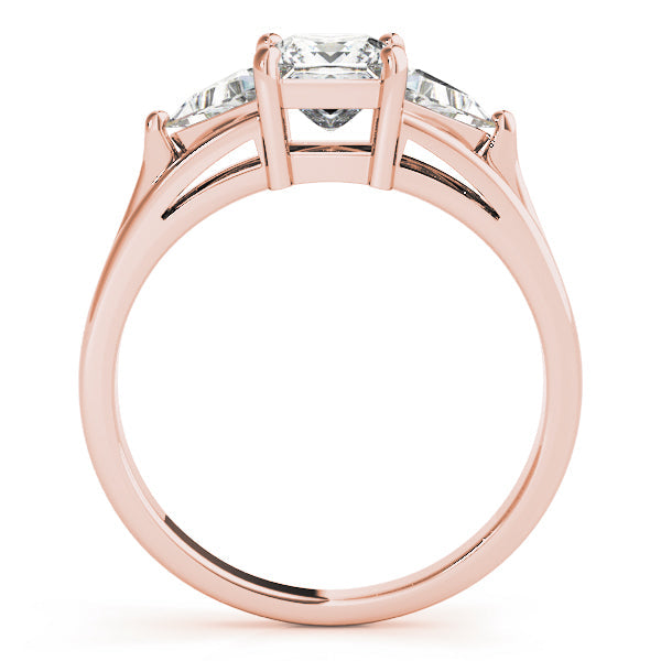 Hallmarked Gold & Platinum Princess Diamond Ring in 10K/14K gold and platinum with certified lab-grown or natural diamonds