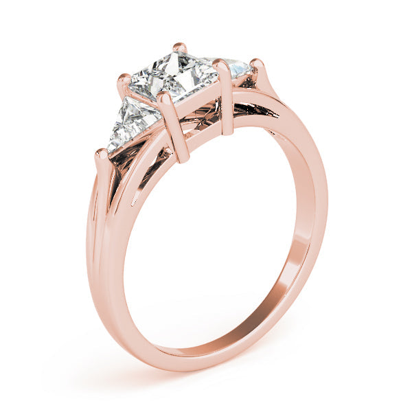 Hallmarked Gold & Platinum Princess Diamond Ring in 10K/14K gold and platinum with certified lab-grown or natural diamonds