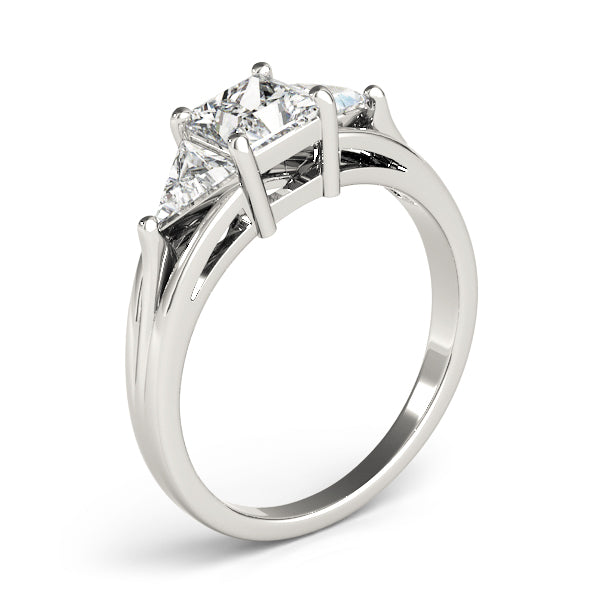 Hallmarked Gold & Platinum Princess Diamond Ring in 10K/14K gold and platinum with certified lab-grown or natural diamonds