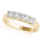Fancy Princess Half Eternity Ring in 10K/14K gold and platinum with certified lab-grown or natural diamonds