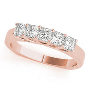 Fancy Princess Half Eternity Ring in Gold & Platinum