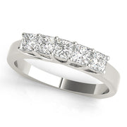 Fancy Princess Half Eternity Ring in Gold & Platinum