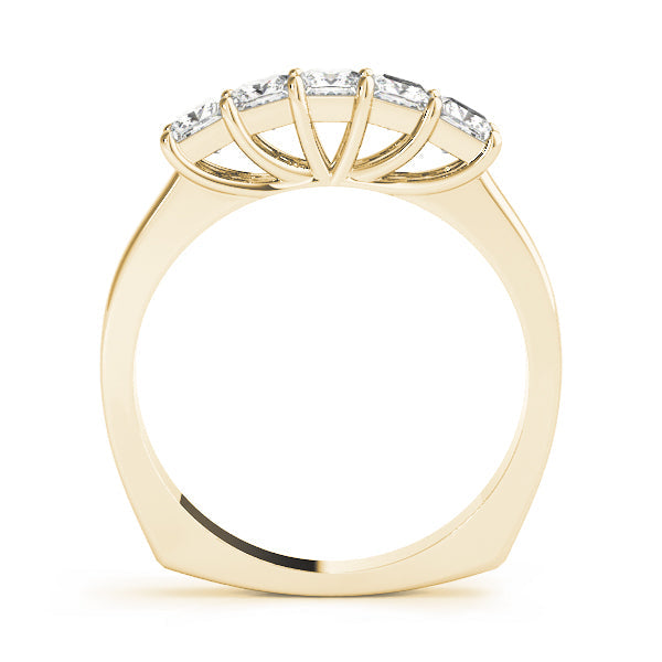 Fancy Princess Half Eternity Ring in Gold & Platinum