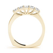 Fancy Princess Half Eternity Ring in Gold & Platinum