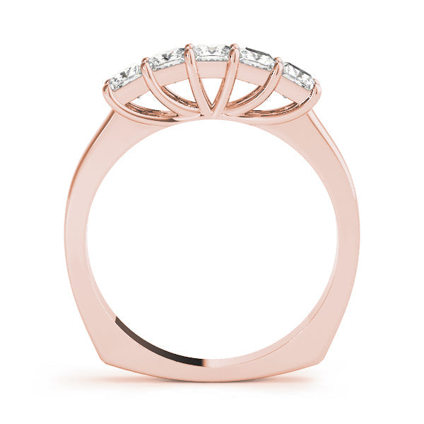 Fancy Princess Half Eternity Ring in Gold & Platinum