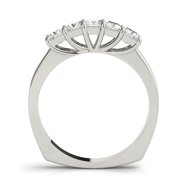 Fancy Princess Half Eternity Ring in Gold & Platinum
