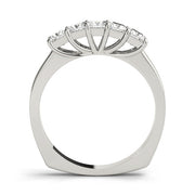 Fancy Princess Half Eternity Ring in Gold & Platinum