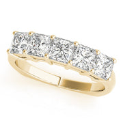 Fancy Princess Half Eternity Ring in 10K/14K gold and platinum with certified lab-grown or natural diamonds
