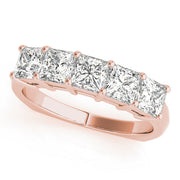 Fancy Princess Half Eternity Ring in Gold & Platinum