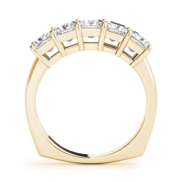 Fancy Princess Half Eternity Ring in Gold & Platinum