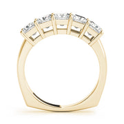 Fancy Princess Half Eternity Ring in Gold & Platinum