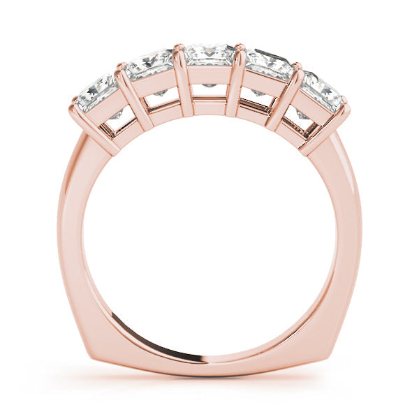 Fancy Princess Half Eternity Ring in Gold & Platinum