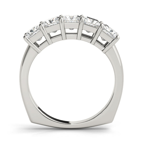 Fancy Princess Half Eternity Ring in Gold & Platinum