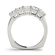Fancy Princess Half Eternity Ring in Gold & Platinum