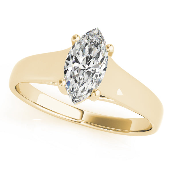 Romantic Solitaires Any Shape Marquise Diamond Engagement Ring in 10K/14K gold and platinum with certified lab-grown or natural diamonds